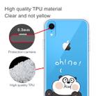 For iPhone XR Transparent Painted TPU Protective Phone Case(Face Panda) - 2