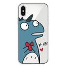 For iPhone XS Lucency Painted TPU Protective(Loving Dinosaur) - 1