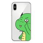 For iPhone XS Lucency Painted TPU Protective(Funny Dinosaur) - 1