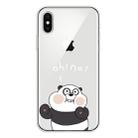 For iPhone XS Lucency Painted TPU Protective(Face Panda) - 1