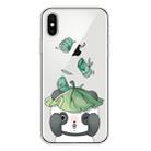 For iPhone XS Max Lucency Painted TPU Protective(Lotus Leaf Panda) - 1