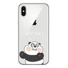 For iPhone XS Max Lucency Painted TPU Protective(Face Panda) - 1