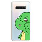For  Galaxy S10 Plus Lucency Painted TPU Protective(Funny Dinosaur) - 1