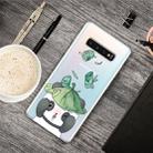 For  Galaxy S10 Plus Lucency Painted TPU Protective(Lotus Leaf Panda) - 5