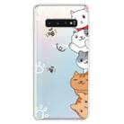 For  Galaxy S10 Plus Lucency Painted TPU Protective(Meow Meow) - 1
