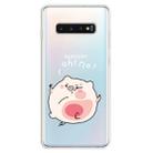 For  Galaxy S10 Plus Lucency Painted TPU Protective(Hit The Face Pig) - 1