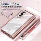 For Samsung Galaxy Z Fold4 Full Body Integrated Electroplating Hinge Phone Case with Pen Slot(Rose Gold) - 3