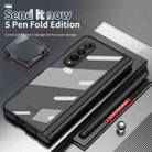 For Samsung Galaxy Z Fold4 Full Body Integrated Electroplating Hinge Phone Case with Pen Slot(Black) - 3