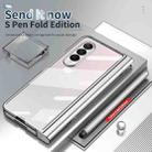 For Samsung Galaxy Z Fold4 Full Body Integrated Electroplating Hinge Phone Case with Pen Slot(Silver) - 3