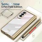 For Samsung Galaxy Z Fold4 Full Body Integrated Electroplating Hinge Phone Case with Pen Slot(Gold) - 3