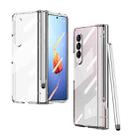 For Samsung Galaxy Z Fold4 Full Body Integrated Electroplating Hinge Phone Case with Pen Slot(Transparent) - 1