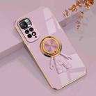 For Xiaomi Redmi Note 11 4G 6D Plating Astronaut Ring Kickstand Phone Case(Light Purple) - 1