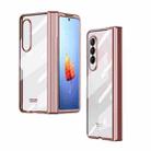 For Samsung Galaxy Z Fold4 Full Body Electroplating Hinge Phone Case(Rose Gold) - 1