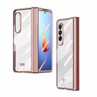 For Samsung Galaxy Z Fold4 Full Body Integrated Electroplating Hinge Phone Case(Rose Gold) - 1