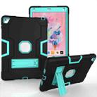 Contrast Color Robot Silicone + PC Tablet Case For iPad 6 / iPad Pro 9.7 2016(Black + Mint Green) - 1