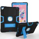 Contrast Color Robot Silicone + PC Tablet Case For iPad 6 / iPad Pro 9.7 2016(Black + Blue) - 1