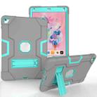 Contrast Color Robot Silicone + PC Tablet Case For iPad 6 / iPad Pro 9.7 2016(Grey + Mint Green) - 1