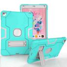 Contrast Color Robot Silicone + PC Tablet Case For iPad 6 / iPad Pro 9.7 2016(Mint Green Grey) - 1