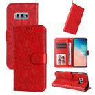 For Samsung Galaxy S10e Embossed Sunflower Leather Phone Case(Red) - 1