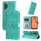 For Samsung Galaxy A32 5G Embossed Sunflower Leather Phone Case(Green) - 1