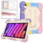 For iPad mini 6 Contrast Color Robot Silicone + PC Tablet Case(Colorful Pink) - 1