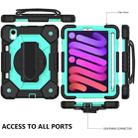 For iPad mini 6 Contrast Color Robot Silicone + PC Tablet Case(Black+Mint) - 2