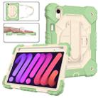 For iPad mini 6 Contrast Color Robot Silicone + PC Tablet Case(Matcha Green+Beige) - 1