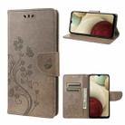 For Samsung Galaxy A03 Butterfly Flower Pattern Horizontal Flip Leather Phone Case with Card Slot & Holder(Grey) - 1
