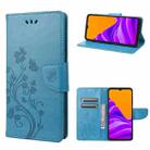 For Samsung Galaxy Xcover6 Pro Butterfly Flower Pattern Horizontal Flip Leather Phone Case with Card Slot & Holder(Blue) - 1