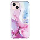 For iPhone 13 mini IMD Marble Pattern TPU Phone Case (Pink Blue) - 1