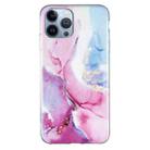 For iPhone 13 Pro IMD Marble Pattern TPU Phone Case (Pink Blue) - 1