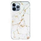 For iPhone 13 Pro Max IMD Marble Pattern TPU Phone Case (White) - 1