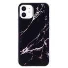 For iPhone 12 / 12 Pro IMD Marble Pattern TPU Phone Case(Black) - 1