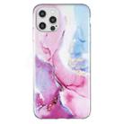 For iPhone 12 Pro Max IMD Marble Pattern TPU Phone Case(Pink Blue) - 1