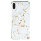 For iPhone X / XS IMD Marble Pattern TPU Phone Case(White) - 1