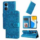 For Honor X7 / Honor Play 30 Embossed Sunflower Leather Phone Case(Blue) - 1