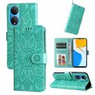 For Honor X7 / Honor Play 30 Embossed Sunflower Leather Phone Case(Green) - 1