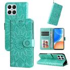 For Honor X8 / X30i Embossed Sunflower Leather Phone Case(Green) - 1