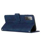 For Samsung Galaxy S20 FE Skin Feel Heart Pattern Leather Phone Case With Lanyard(Blue) - 3