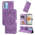 For vivo S12 Pro / V23 Pro Embossed Sunflower Leather Phone Case(Purple) - 1