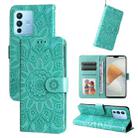 For vivo S12 Pro / V23 Pro Embossed Sunflower Leather Phone Case(Green) - 1