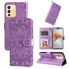 For vivo S12 / V23 5G Embossed Sunflower Leather Phone Case(Purple) - 1