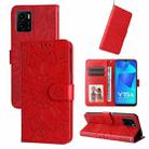 For vivo Y15s 2021 / Y15a / Y10 4G Embossed Sunflower Leather Phone Case(Red) - 1