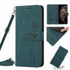For iPhone 11 Pro Max Skin Feel Heart Pattern Leather Phone Case With Lanyard (Green) - 1