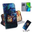 For Xiaomi Note 10 3D Colored Drawing Horizontal Flip Leather Case with Holder & Card Slot & Wallet(Owl) - 1