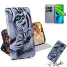 For Xiaomi Note 10 3D Colored Drawing Horizontal Flip Leather Case with Holder & Card Slot & Wallet(Tiger) - 1