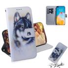 For Huawei P40 3D Colored Drawing Horizontal Flip Leather Case with Holder & Card Slot & Wallet(Wolf) - 1