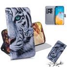 For Huawei P40 3D Colored Drawing Horizontal Flip Leather Case with Holder & Card Slot & Wallet(Tiger) - 1