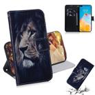 For Huawei P40 3D Colored Drawing Horizontal Flip Leather Case with Holder & Card Slot & Wallet(Lion) - 1