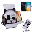 For Huawei P40 3D Colored Drawing Horizontal Flip Leather Case with Holder & Card Slot & Wallet(Panda) - 1